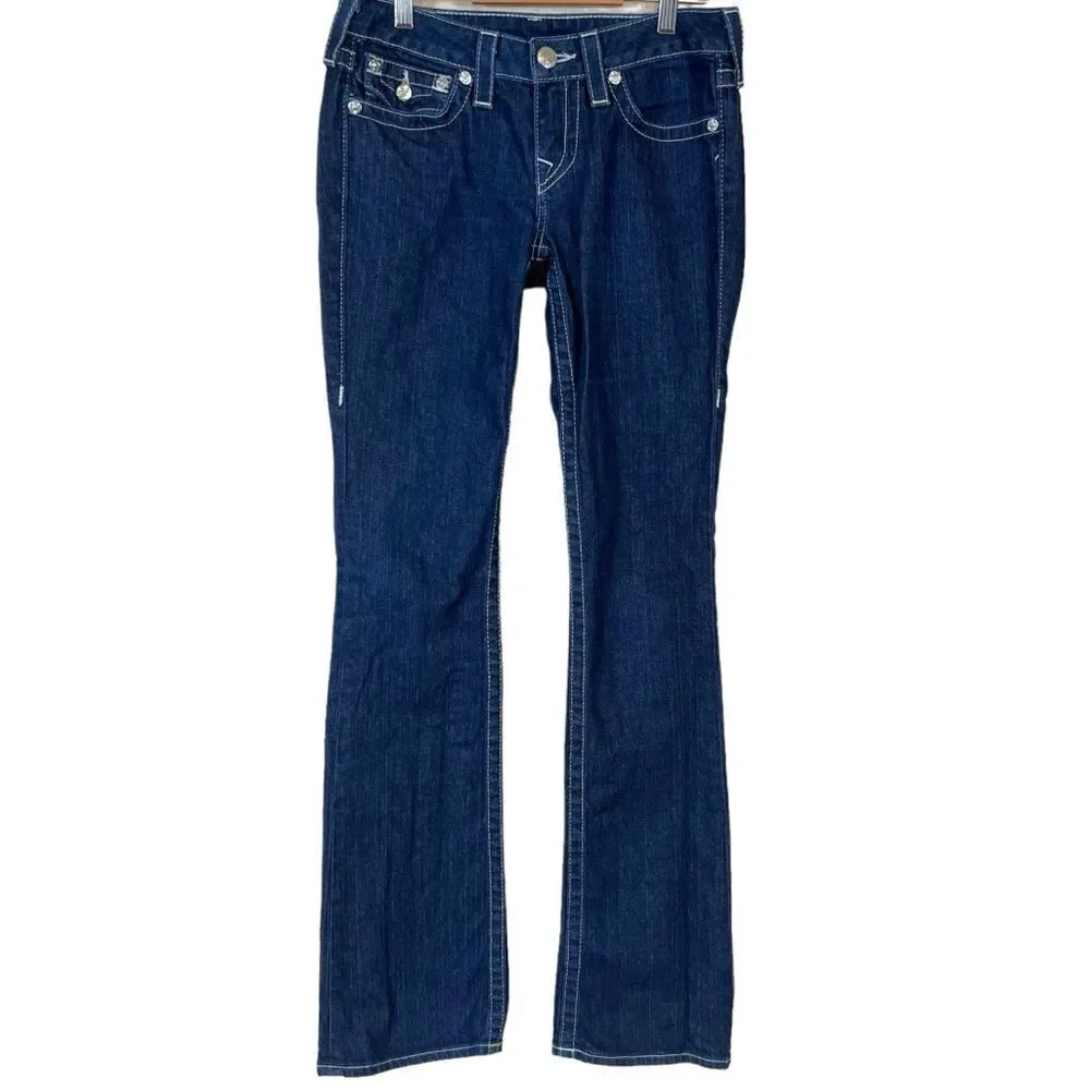 True Religion Becky Rhinestone Flap Pocket Jeans Style# WS2564C47